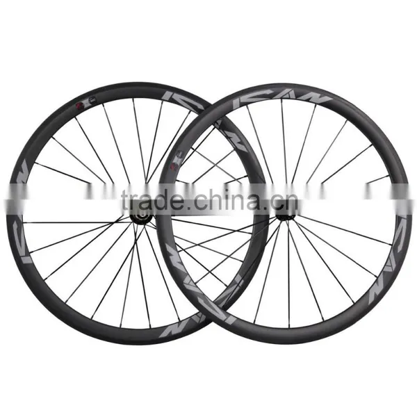 Wide 23mm Clincher 38C Carbon Fiber Road Bike Wheelset With Novatec Light 291 Hubs photo-2