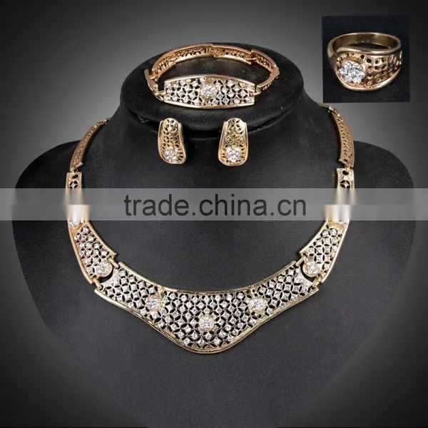 2016 Popular Design 18k Gold Jewellery Dubai Wholesale Jewelry Set Price photo-2