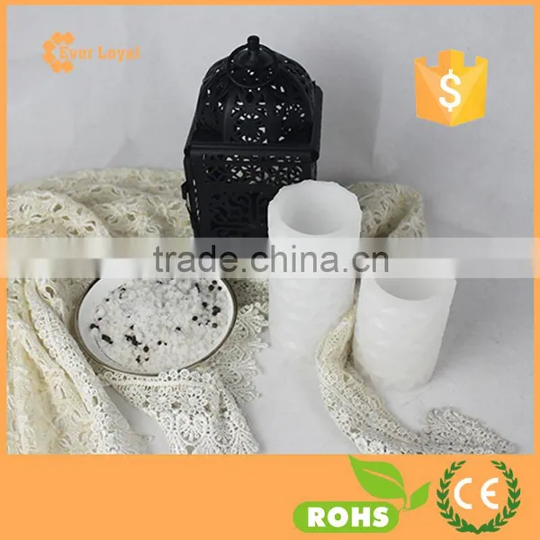 Rhombus Pattern Carving Pure White LED Candle Light With Button Battery Operated photo-5