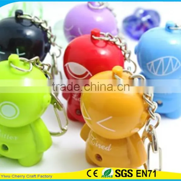 High Quality Novelty Design Animal Assorted Sound Led Keychain photo-5