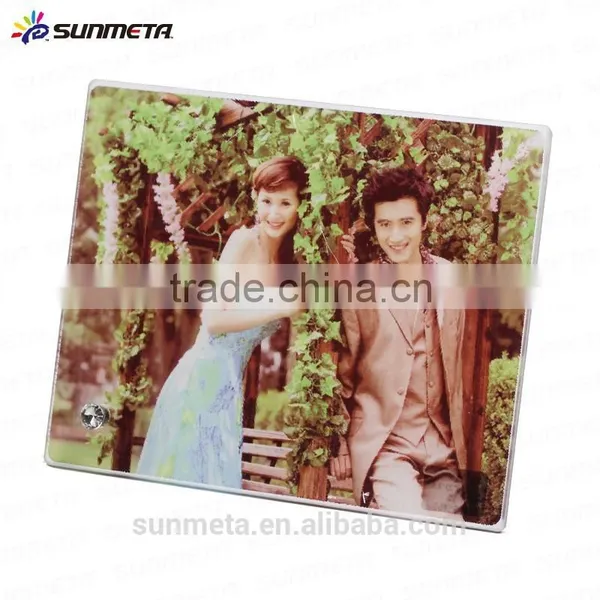 Chinese Supplier Black Glass Photo Frame for Sublimation Printing, Glod Wire Hard Glass photo-4