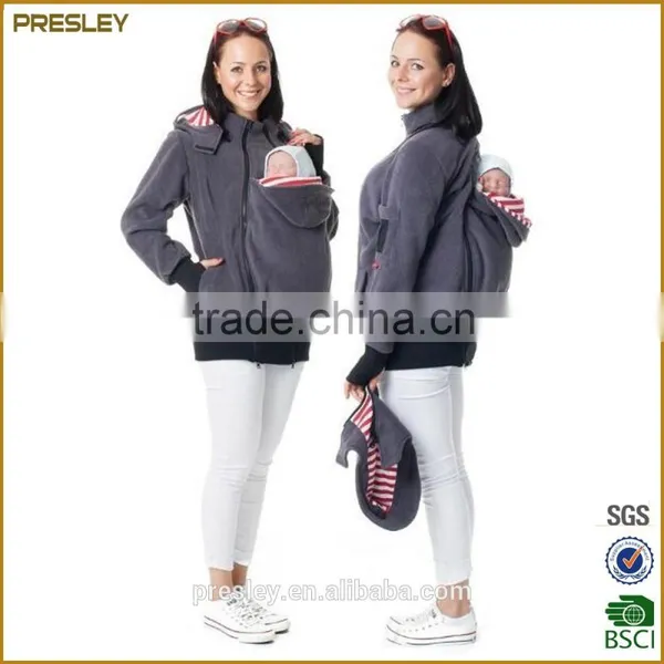 Customized Baby Laoding Fleece Hoodie Baby Carrier Fleece Hoodie Cover Baby Wearing Hoody, 3 in 1 Function Hoodie Jacket photo-4