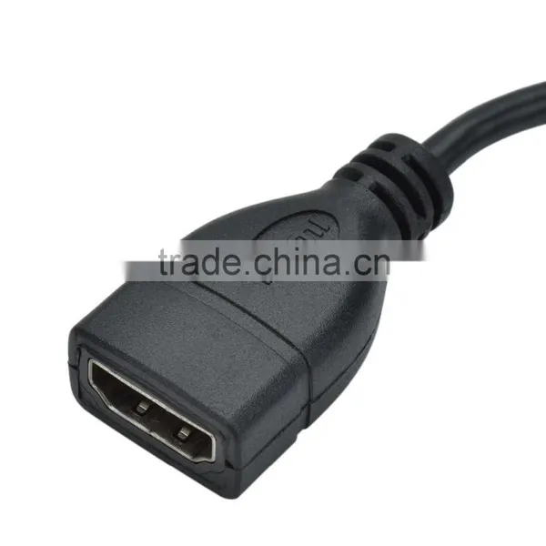 90 Degree Micro 1.4 HDMI Male to HDMI Female Cable - Black (16.2cm) photo-2