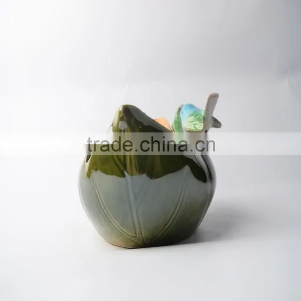 Special Leaf Shape Fruit Plate With Love Birds photo-3