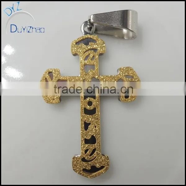 Hip Hop 2 Tone Mini Cross Pendent photo-2