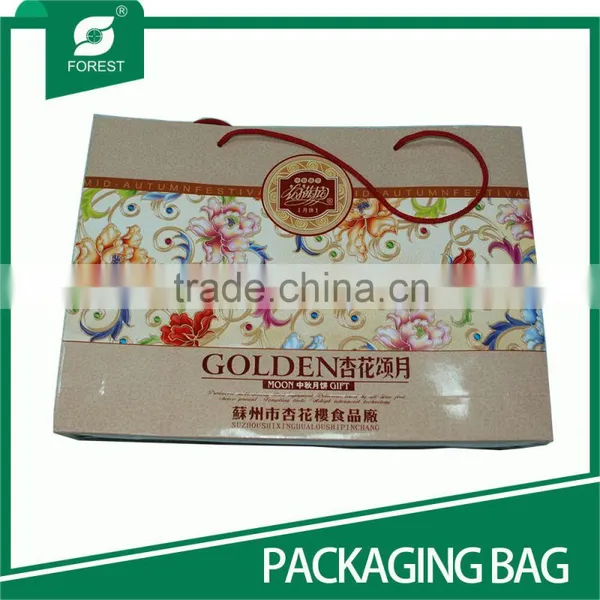BEAUTIFUL COLOR PAPER MATERIAL PACKAGING BAG FOR FOOD WITH HANDLE photo-2