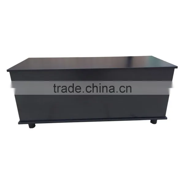 Large Wooden Black Ottoman Storage Chest With Lid - Trunk, Chest, Bedding Box photo-2
