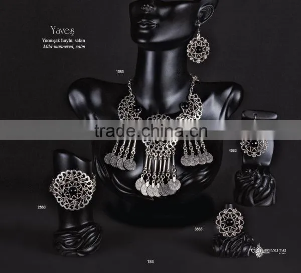 Ring Earring Bracelet Necklace Hellenic Turkish Ottoman Antique Culture Jewelry Set Made in Istanbul photo-2