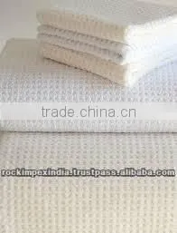 WHITE WAFFLE WEAVE KITCHEN TOWELS