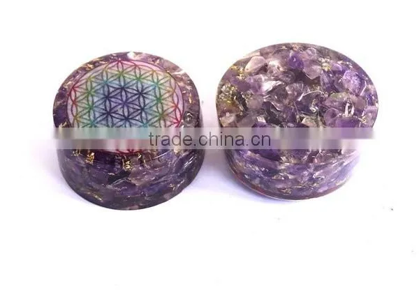Amethyst Chakra Flower Of Life Orgonite Energy Tower Buster photo-4