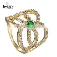 Fashion Unique Jewelry Zircon Gold Wedding Ring BR01560 photo-2