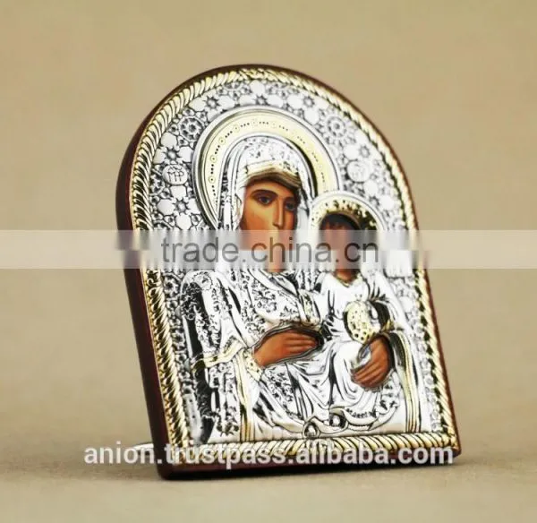 Greek & Russian Orthodox Wooden Icon. Mother God. photo-2
