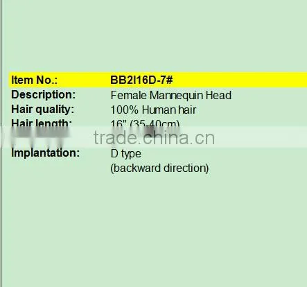 Salon Natural Female 100% Human Hair Mannequin Doll Training Head Practice Head Wholesale photo-5