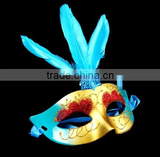 Mardi Gras Masquerade Halloween Feather Party Favor Wedding Decorations Mask photo-3