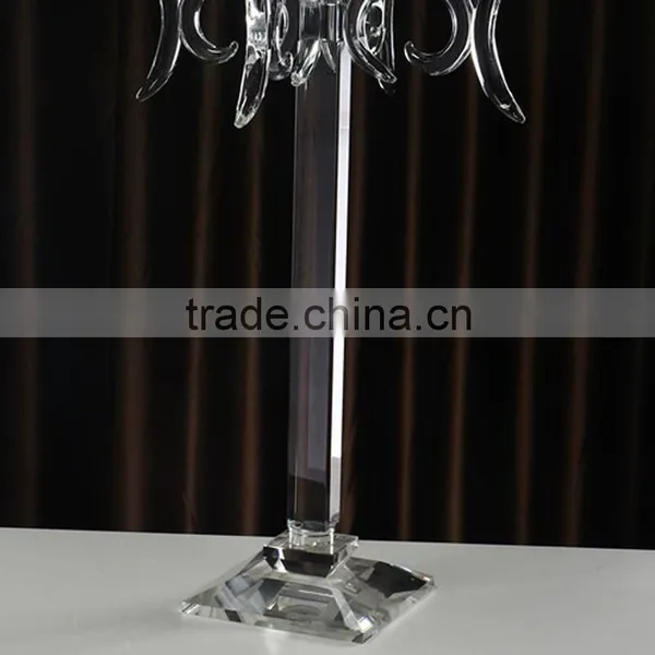 Cheap 5 Arms Long Stem Wedding Decorative Crystal Candelabra photo-2