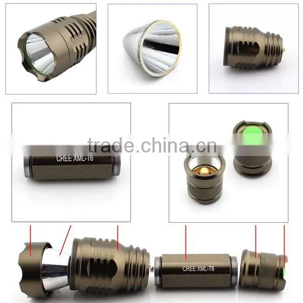 1173 New XM-L T6 LED Aluminum High Power Long Range Hunting Rechargable Torch photo-5
