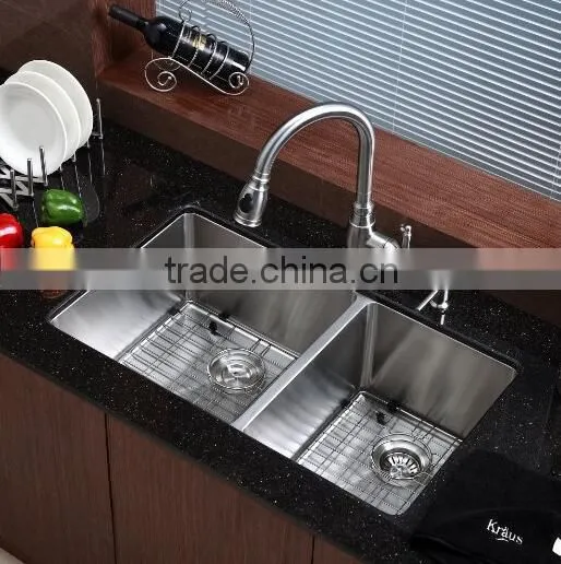 Undermount 60/40 Double Bowl 304 Stainless Steel Kitchen Sinks Wholesale photo-6