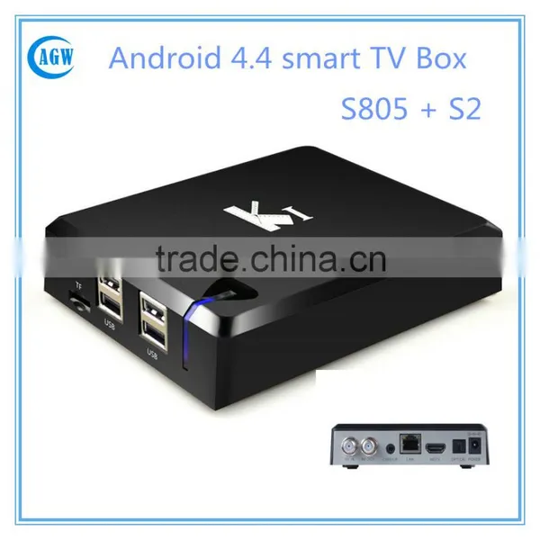 Android 4.4 Smart TV Box S805 1080p Full HD DVB-S2 Hybrid Set Top Box Wifi Satellite tv Box