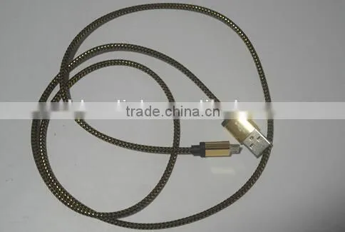 1ft Braided Cable With Gold-Aluminum Connectors for Android, Samsung, HTC,