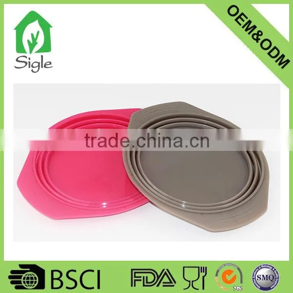 Ultra Durable Silicone Expandable Collapsible Foldable Travel Bowl Dish With Handle photo-3