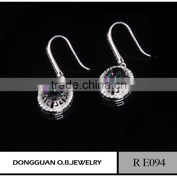 Crystal 925 Sterling Silver Zircon Earring Jewelry With Rhinestone photo-4