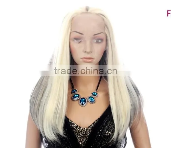 Whoesale Cheap Ponytail Lacefront Blonde Wig Ombre Synthetic Lace Front Wig photo-2
