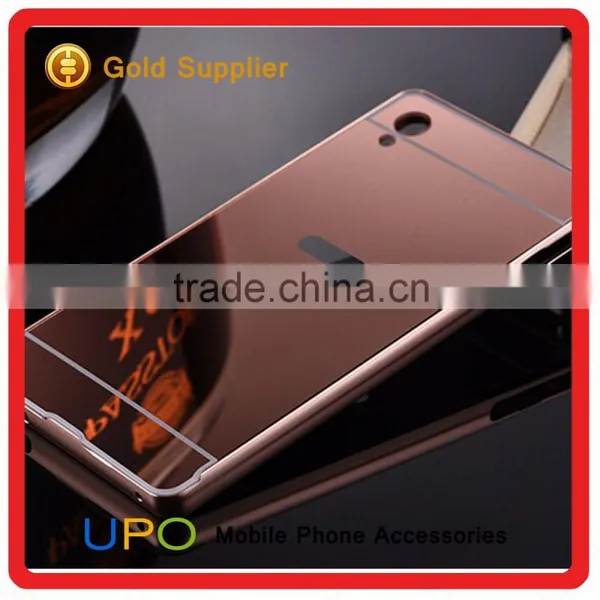 [UPO] Luxury 2 in 1 Shockproof Plastic Aluminum Bumper Mirror Phone Cover Case for Sony M4 photo-3