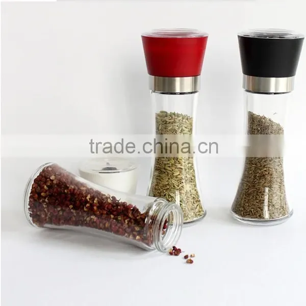Long Term Glass Pepper Grinder With Colored Caps photo-3