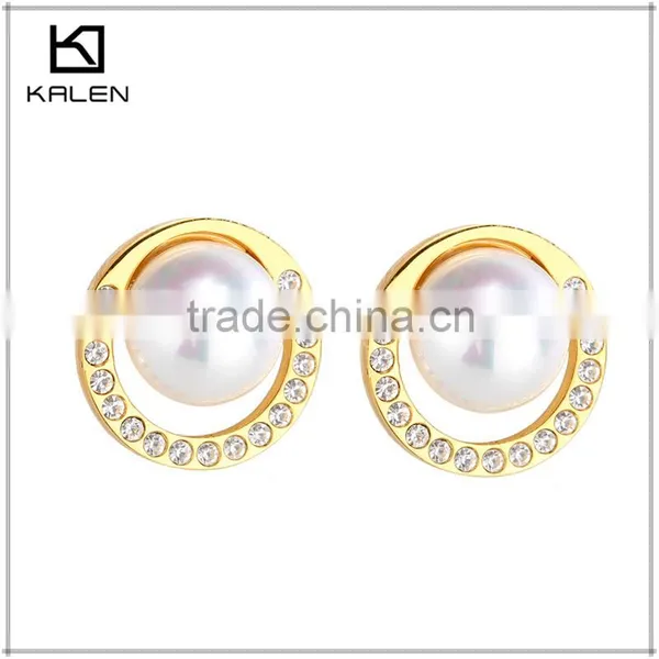 Wholesale Low Price Fashion Golden With Fake Diamond Stainless Steel Jewelry photo-4