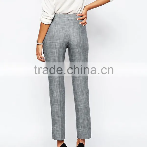 China Supplier Online Shopping Wholesale High Quality Grey Slim Women Straight Pants photo-5