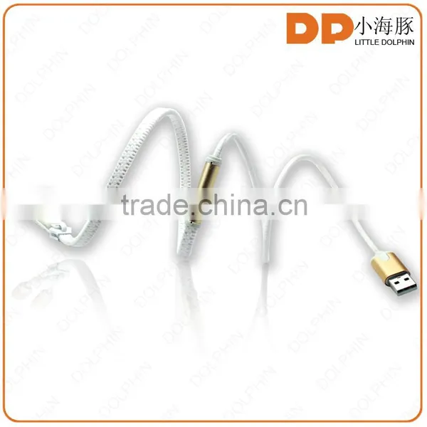 High Speed 2 in 1 Zipper USB Cable 5 Pin to 8 Pin Micro Usb Charging Cable for photo-4