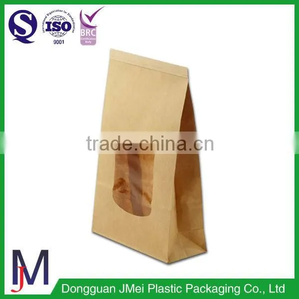 Food Grade Brown Kraft Stand up Paper Bag With Window/Kraft Paper Bag photo-4