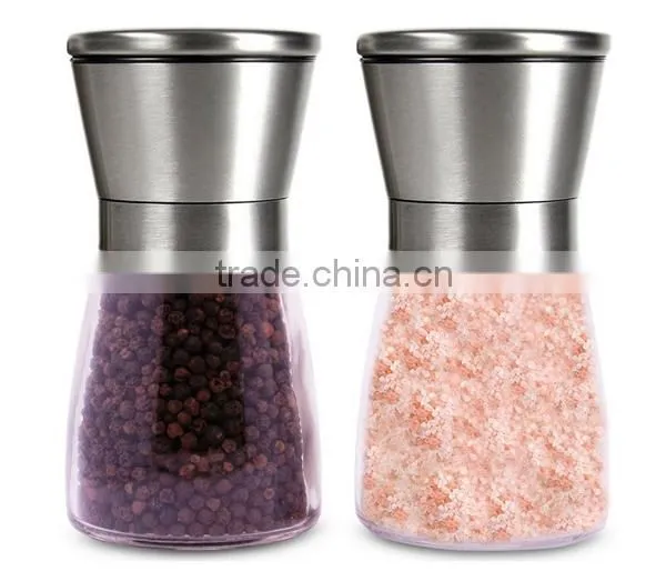 2 Pieces Brushed Stainless Steel And Pepper Grinder Set ,Salt Grinder ,Salt Pepper Grinder photo-5