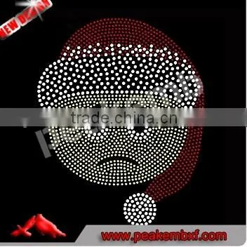 Lastest Design Hotfix Xmas Smiley Face Emoji Crystal Motif Rhinestone Transfer photo-2