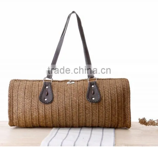 New Arrival Straw Bags Solid Women Sand Sea Shoulder Bags Leather Tote High Quality Bagbeach Bag Large Big Women Handbags photo-4