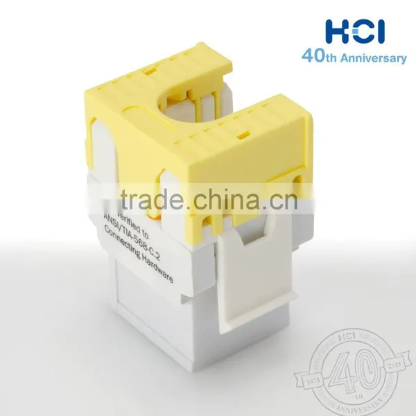 Network Solution RJ45 8P8C ETL 180 Degree UTP Super Cat 5e Modular Keystone Jack photo-2