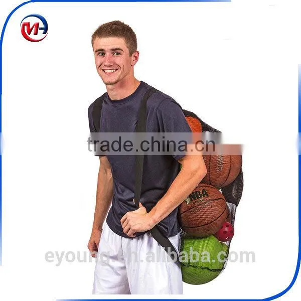 Sports Mesh Ball Backpack Bag Large Heavy Duty With Ergonomic Shoulder Straps For Soccer, Basketball, Volleyball, Football