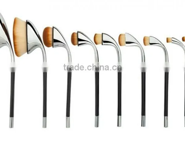 2016 Hot Selling Wholesale Golf Shape 9pcs Oval Brush Makeup photo-2