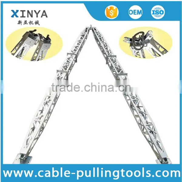 Aluminum Alloy A-shape Lattice Gin Pole Stringing Euqipment With Manual Winch photo-2