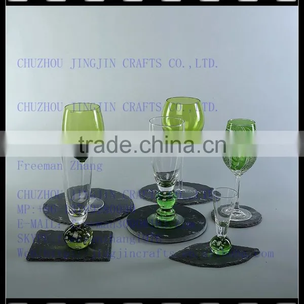 Natural Custom Slate Placemats and Coasters for Drinking Wine Glass photo-6
