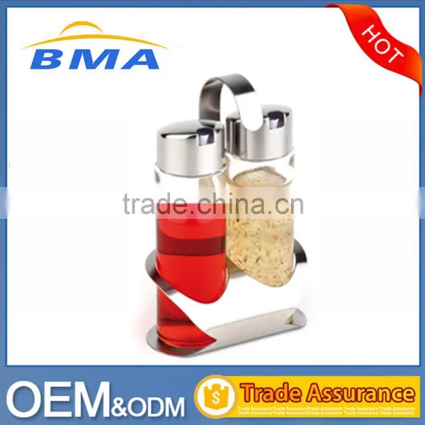 Kitchenware Glass Stainless Steel Cruet Oil Vinegar Bottle Sauce Caster Oil and Vinegar photo-3