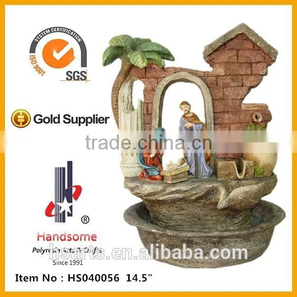 12 Inch New Design Holy Family Resin Small Decorative Indoor Water Fountain photo-3