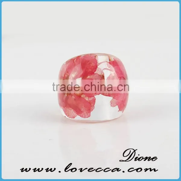 Rose Flower Resin Ring Newest Deisgn Clear Resin Rings Jewelry photo-2