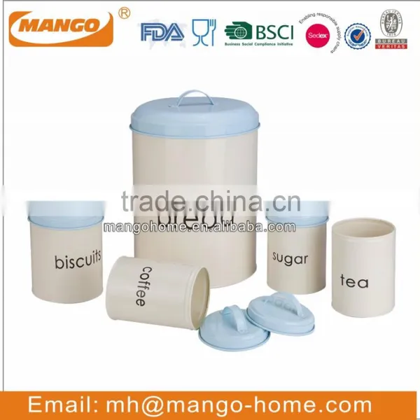 Unqiue Metal Bread Bin Biscuits Tea Coffee Sugar Canister Sets photo-2