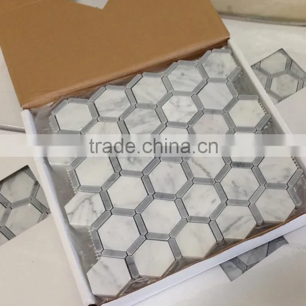 MM-CV233 Wholesale Interior Design Natural Stone Hexagonal Mosaics and Tiles photo-2