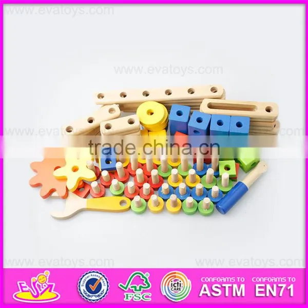 2016 New Design Kids Changeable Wooden Nut Toy,diy Children Wooden Nut Toy W03C021 photo-6