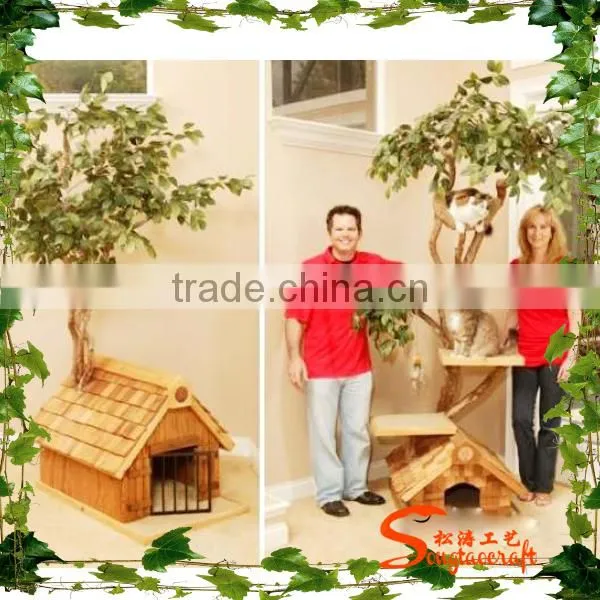 China Manufacturer Wholesale Artificial Tree & Wooden House & Cat Tree House photo-6