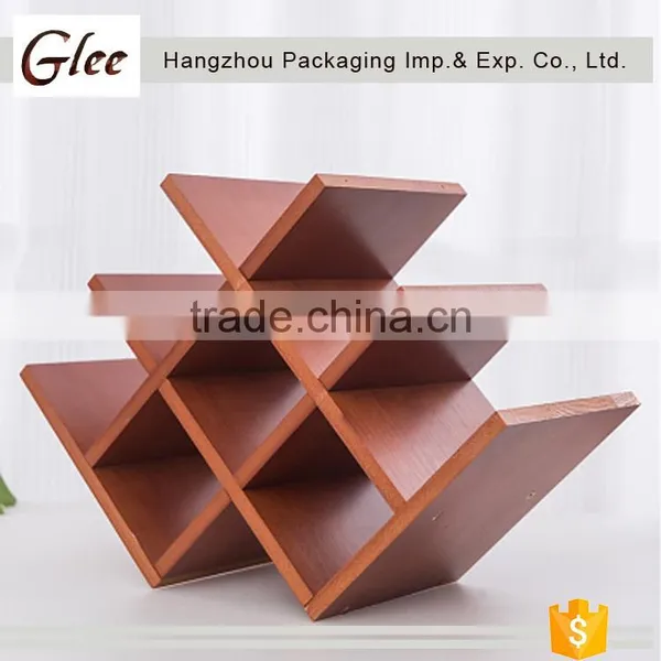Fashion Latest Style Beautiful Checkered Wooden Wine Rack photo-4