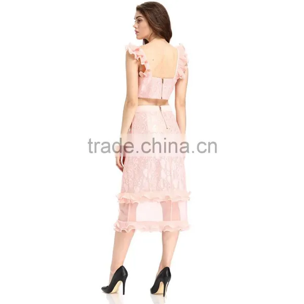 Domin Fashion Guangzhou Factory Latest Skirt and Crop Top Set photo-6