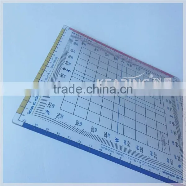 Durable Flexible Plastic Nautial Grid Protractor / Square Aviation Protractor Plotter ( 1 mm Thickness ) # KPP-4 photo-4